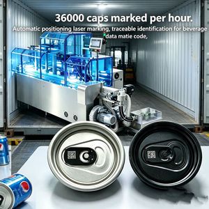 Machine de marquage laser à fibre haute vitesse pour le codage des bouchons en plastique avec certification de sécurité pour les produits alimentaires - Product Image 1
