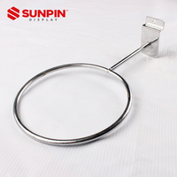 Chrome métal panneau perforé fil chapeau présentoir magasin vêtements suspendus pôle Tube cintre crochet pour affichage de magasin de détail