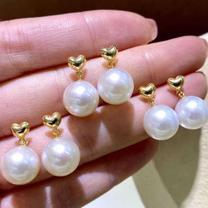 Accessoires en perles DIY 2021, argent S925, support vide, boucles d'oreilles simples avec perles rondes de 8 à 12 mm - Product Image 4