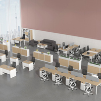 Mobilier de bureau modulaire moderne 6 places face à face, poste de travail pour le personnel avec bureau et ensembles de