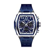 Edelstahl-Legierung Digitaluhr mit Großem Zifferblatt, Multifunktional, Leuchtend, Wasserdicht, Wecker, Doppel-Display Herrenuhr