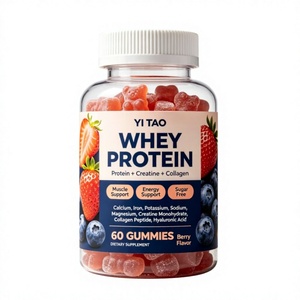 Gummies de protéines de lactosérum sans sucre OEM/ODM, supplément de créatine et de collagène pour la récupération post-entraînement, la croissance musculaire, le soutien des articulations et de la peau - Product Image 1