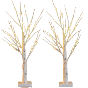 Décoration d'intérieur, lampe en forme de bouleau blanc, fleurs, couleurs violettes, roses, blanches, fonctionne avec des piles AA, décoration de table, lampe de nuit LED - Product Image 5