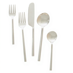Hot Sale 5 Pieces Silverware Set Stainless Steel Luxury Crushed Diamond Stainless Steel High Quality Flatware Cutlery Set - Product Image 1