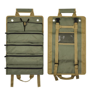 16 Inch Heavy-Duty <strong>Tool</strong> <strong>Roll</strong> with 6 Zippered Pockets, 30KG Capacity Carry Bag for Electrician Carpenter Woodworking Repair <strong>Tools</strong> - Product Image 2