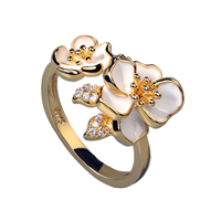 Ensemble de bagues ouvertes pour femme, tendance, délicates, en laiton plaqué or 18 carats, avec motifs goutte d'huile, fleur, perle, géométriques et zircon, idéal pour cadeau
