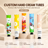 Tube d'emballage personnalisé pour crème pour les mains, en aluminium et plastique ABL, conteneur compressible avec bouchon à vis, impression UV, 12,7-35 mm