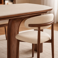 Ensemble de table à manger extensible moderne en pierre frittée avec 6 chaises Sirène, mobilier écologique pour la maison, l'école, l'hôtel, la villa
