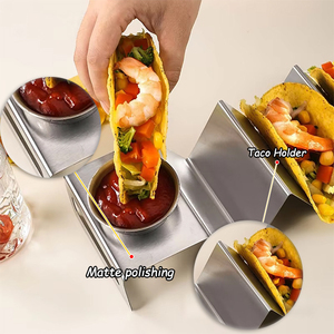 Chaodeli Stainless Steel Taco <b>Rack</b> Truck Tray Style Taco Holder Stand Oven Safe for <b>Baking</b> Dishwasher - Product Image 1
