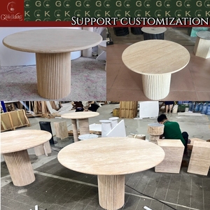 GOLDKING Travertijn Eettafel Beige Ronde Stenen Tafel voor Moderne Keuken Op Maat Gemaakt Elegant Huismeubilair - Product Image 6