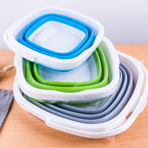 Nhà Máy Tùy Biến Hộ Gia Đình Du Lịch Ngoài Trời Giá Rẻ Xách Tay Silicone Nước Gấp Xô Đóng Mở Xô - Product Image 2