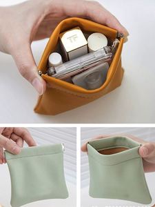 Low Moq Pouch <b>Small</b> Pu Leather Coin <b>Purse</b> Bulk Wholesale Custom Initial Women's Mini Lipstick Bag - Product Image 3