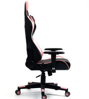 Fauteuil de bureau inclinable pivotant en similicuir PU noir et rose, style japonais, avec oreilles de lapin mignonnes, personnalisable, pour le gaming et le massage, en acier inoxydable