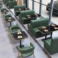 Ensemble de mobilier de restaurant économique : tables et chaises de restaurant, ensemble de table à manger, banquette en cuir pour restaurant, ensemble table et chaises de café