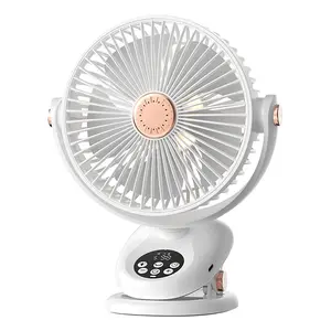 Ventilateur à pince pour lumière LED Chargement USB Minuterie intelligente Secouant Tenture murale Grand vent Télécommande de bureau Ventilateur usb portable