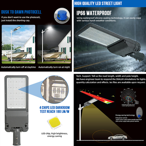 Lampadaire <span class=keywords><strong>LED</strong></span> extérieur étanche IP66 en aluminium pour parking, prix usine de gros, 50W 100W 150W 200W - Product Image 3