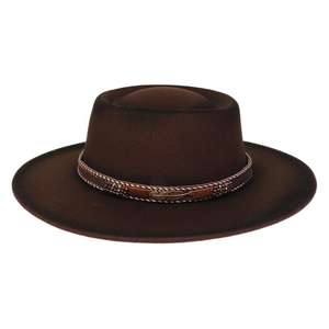 Nuevo sombrero de Nailon/algodón/metálico para caballero, logotipo de cabeza de toro de Metal, parte superior plana, corona texturizada, ala curva, sombrero Derby británico para fiesta - Product Image 5