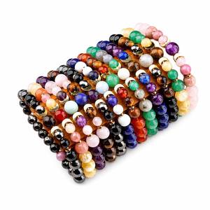 Nueva Llegada Transfronteriza: Pulsera de Cuentas de Piedra Natural Vintage para Hombre, Amatista, Piedra del Sol, Ágata Roja, Forma de Luna, Regalo para Yoga y Meditación - Product Image 1