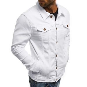 Solid Color Winter Season Washed Knitted Plus Size Breathable Denim Jackets Custom Design Casual Premium Quality Soft Men - Product Image 3