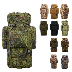 Tactical <b>Backpack</b> High Density Camouflage 900D Oxford Waterproof 65L Unisex <b>Trekking</b> Gear With Zipper Closure - Product Image 1