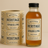 Étiquettes adhésives en vinyle imperméables imprimées UV personnalisées pour l'emballage des bouteilles de boissons/vin