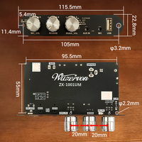WUZERVON Microphone karaoké ZK-1001UM Reverb Mono 100W BT Amplifier Board TWS Outdoor Speaker TPA3116D2 Sound Music