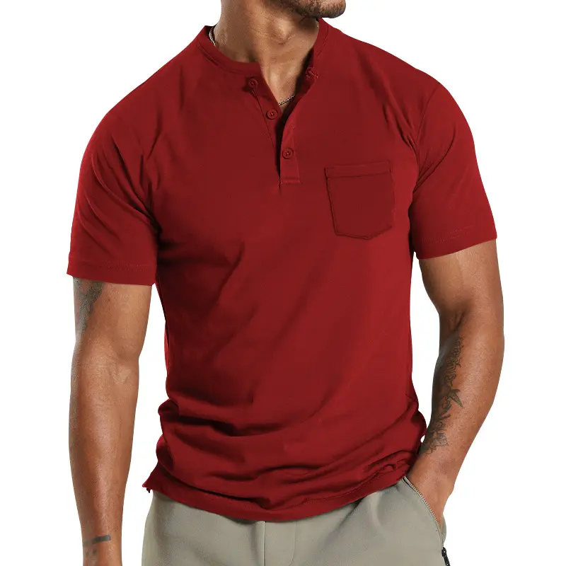 Custom Pro Club Heavyweight Polyester Slim Fit Men's Polo T-Shirts with Pocket Button