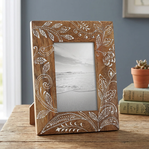 TAQI CRAFT INTERNATIONAL Natural Wood <b>Photo</b> <b>Frame</b> Rectangle Shape <b>Wall</b> Mountable & Tabletop Use - Product Image 6