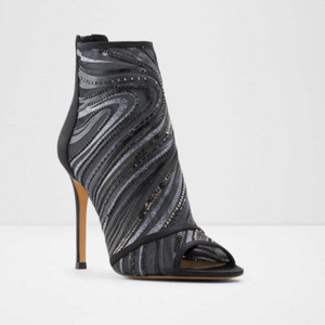Sandálias femininas <span class=keywords><strong>peep</strong></span> <span class=keywords><strong>toe</strong></span>, sapatos de tecido com zíper traseiro, sandálias de salto alto sensual stiletto - Product Image 4