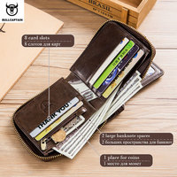 Dompet Pria Merek BULLCAPTAIN Dompet Kulit Asli Pria Dompet Rfid Tas Penyimpanan Multifungsi Dompet Koin Tas Kartu