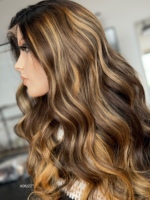 SHY 13x5 HD Lace Front Wig Cheveux Humains Bruts Balayage Ondulé Couleur Salon Pré-Plucké Perruque Effet Complet Usine OEM ODM
