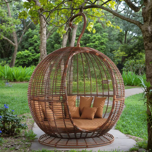 Lettino Rotondo Moderno da <span class=keywords><strong>Esterno</strong></span> con Baldacchino, Mobili Economici in <span class=keywords><strong>Rattan</strong></span> <span class=keywords><strong>Sintetico</strong></span> <span class=keywords><strong>per</strong></span> Hotel, Patio e Piscina, Divano in Vimini <span class=keywords><strong>per</strong></span> Soggiorno - Product Image 1