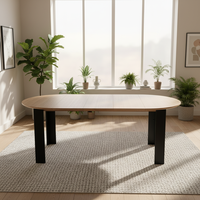 Table à manger moderne en panneaux de bois Gelin, pliable et stable, avec pieds en métal écologiques, couleur/taille personnalisables, faible MOQ