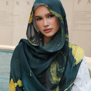 2025 haute qualité doux léger respirant Modal coton imprimé Hijab Floral Islam châle femmes musulmanes Logo personnalisé Service Eid - Product Image 2