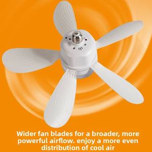 Ventilateur de plafond moderne avec éclairage LED, 5 pales, corps en plastique, télécommande, intensité variable, 5 vitesses, montage encastré, moteur DC silencieux, haute performance pour salon - Product Image 3