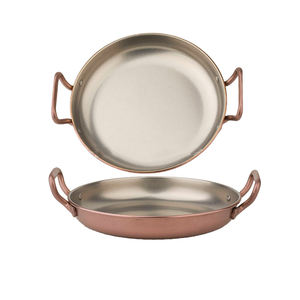 Sartén de doble oreja de acero inoxidable grueso del Ejército Coreano, olla seca, utensilios de cocina comerciales para mariscos, olla caliente de arroz español - Product Image 1