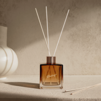 Botol Kaca Reed Diffuser Bulat Ukuran Kustom Pabrik 50ml-400ml Wadah Kaca Pewangi Rumah Premium Logo Kustom