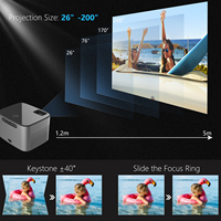 Dernière mise à niveau Mini projecteur 230ANSI Lumens Full HD 1080P 4K Résolution Smartphone USB Carte SD Support LED pour les films en plein air