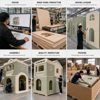 Taman Bermain Dalam Ruangan Sage-cream Morandi Walk-in Playhouse Lebih Tinggi Dari Seorang Manusia, Tampilan Jalanan Dongeng, Kualitas Museum