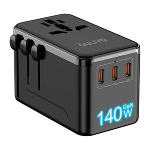 OULIYO 140W Carga súper rápida 4 puertos Adaptador <span class=keywords><strong>de</strong></span> viaje universal mundial Personalización <span class=keywords><strong>de</strong></span> fábrica 1 USB y 3 <span class=keywords><strong>cargador</strong></span> <span class=keywords><strong>de</strong></span> viaje <span class=keywords><strong>tipo</strong></span> C - Product Image 1