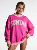 Sweatshirt Mockneck Wanita Logo Kustom Gaya Asimetris Bordir Katun Fleece Oversized Pullover