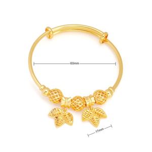 JXX Pulsera de Oro de 24k con Baño de Oro para Adultos, Diseño de Hoja de Diamante y Corazón, Estilo Mariposa, Joyería para Mujer, Gran Venta - Product Image 4