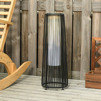 Lampes solaires de jardin, lanterne en osier tissé