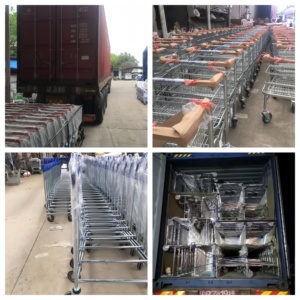 Metal <strong>shopping</strong> cart for supermarkets, KTV carts, European-style herringbone warehouse and property management <strong>trolleys</strong> - Product Image 5