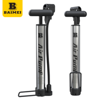 BAIMEI Portable Aluminum Bike Pump Flexible Hose Universal Nozzle Presta Schrader Valves Mini Tire Inflator 130-160PSI