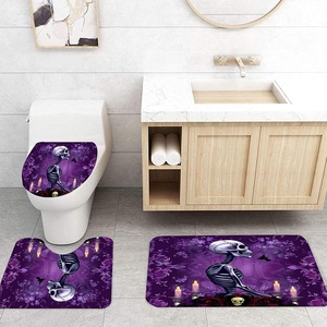Cortina de Ducha de Poliéster con Diseño de Esqueletos Góticos Púrpuras, Cortina de Baño con Impresión Digital, Impermeable, Impresión Personalizada, Venta al por Mayor 2 - Product Image 5