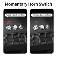 Bouton-poussoir plat étanche 5A 12VDC 16MM 5 broches en acier inoxydable avec LED, interrupteur métallique pour klaxon et connecteurs assortis