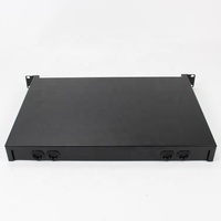 Kotak Rak Geser ODF 19'' 1U untuk Panel Patch Fiber Optik SC 8 12 24 48 Port, Kotak Terminal Distribusi