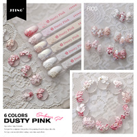 JTING Clay Sculpt Dusty Pink 3D Sculpture Gel 6 Warna Tanpa Perlu Dibersihkan Bebas HEMA/TPO Gel Poles Padat untuk Seni Kuku DIY Salon OEM