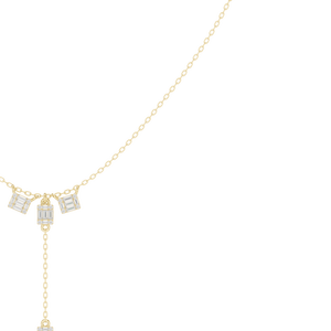 Beautiful Design Baguette Diamond Triple-Station Lariat Drop <b>Necklace</b> for Women Fashionable Jewelry Available at Export Price - Product Image 4